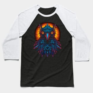 Psychedelic DMT Art Crow Portrait Baseball T-Shirt